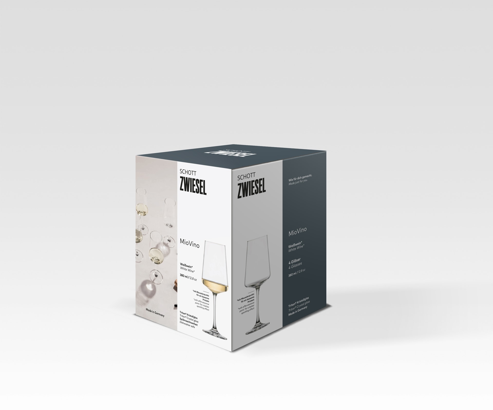 SCHOTT ZWIESEL Weißweinglas MIOVINO 4er Set 380 ml Kristallglas