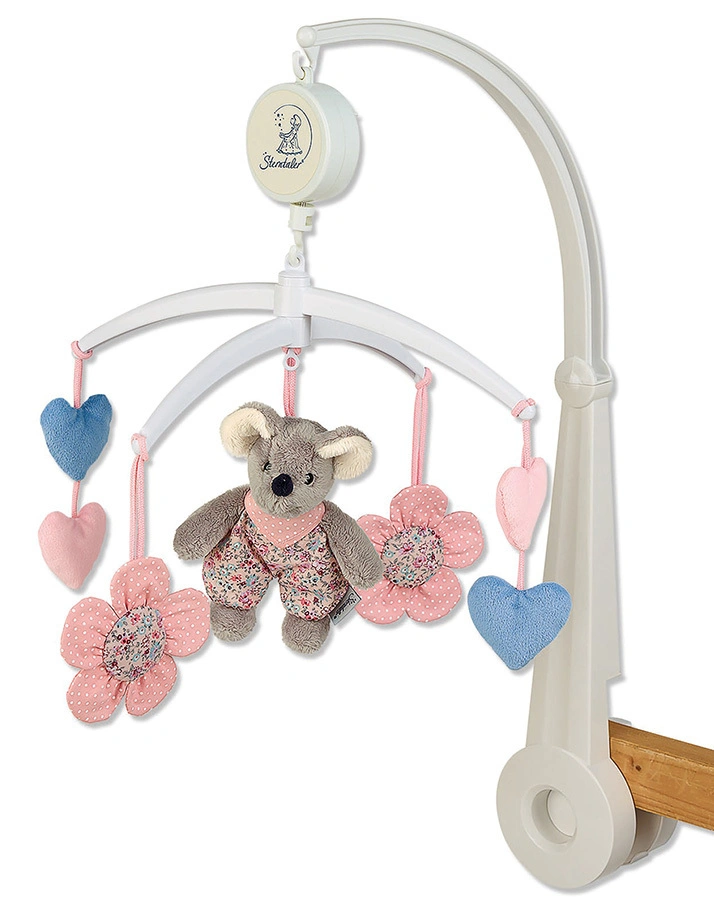 Musik-Mobile MAUS MABEL in rosa/grau