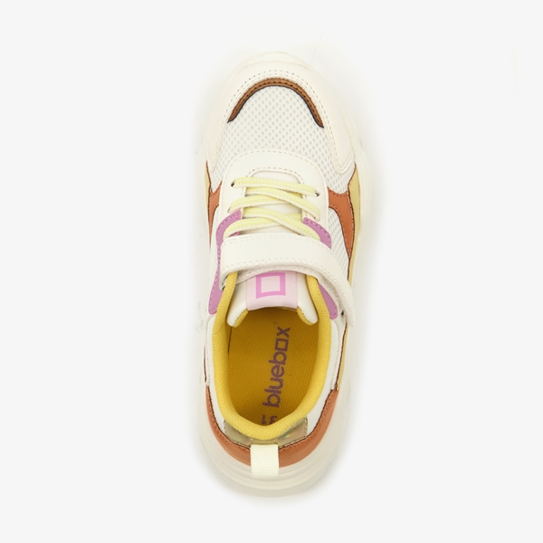 Blue Box meisjes dad sneakers wit geel