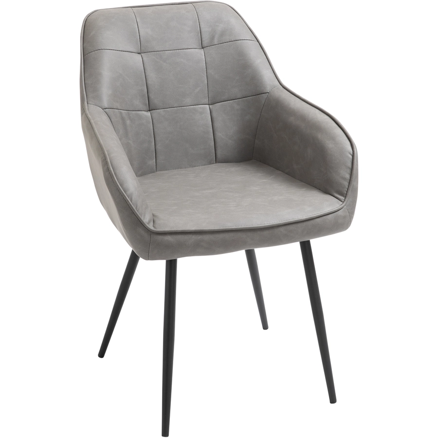 HOMCOM Stuhl Wannenförmiges Design, Robuste Metallbeine Grau
