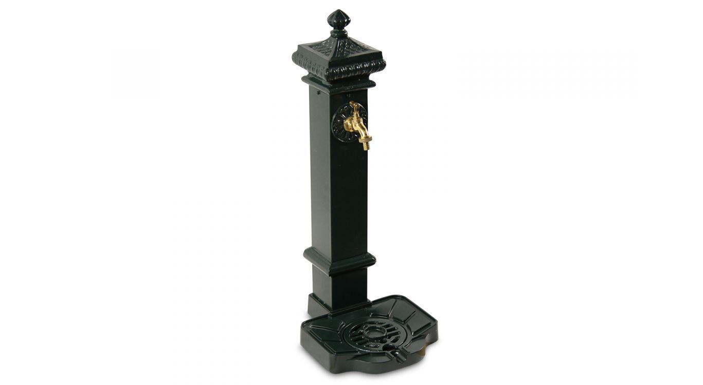 Fontaine de jardin aluminium-métal vert 29x33x76cm