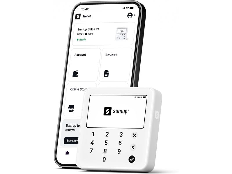 SumUp Chipkartenleser Solo Lite Weiss Chip- und PIN-Kartenterminal