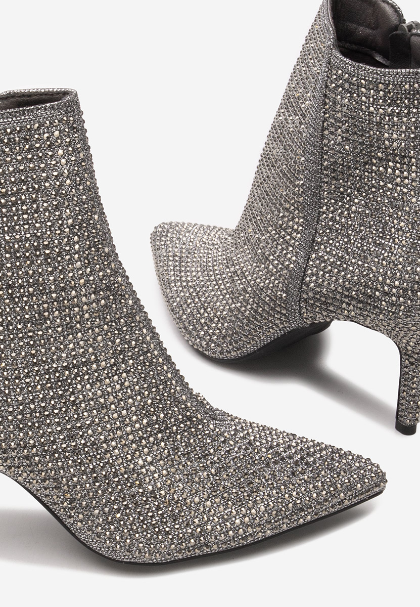 Bottines à talon fin argent Alycia