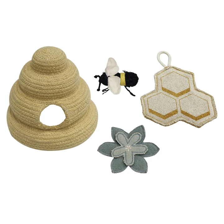 Lorena Canals - Pollination Spielteppich mit Spielzubehör, 90 x 130 cm, ivory / natural / light honey