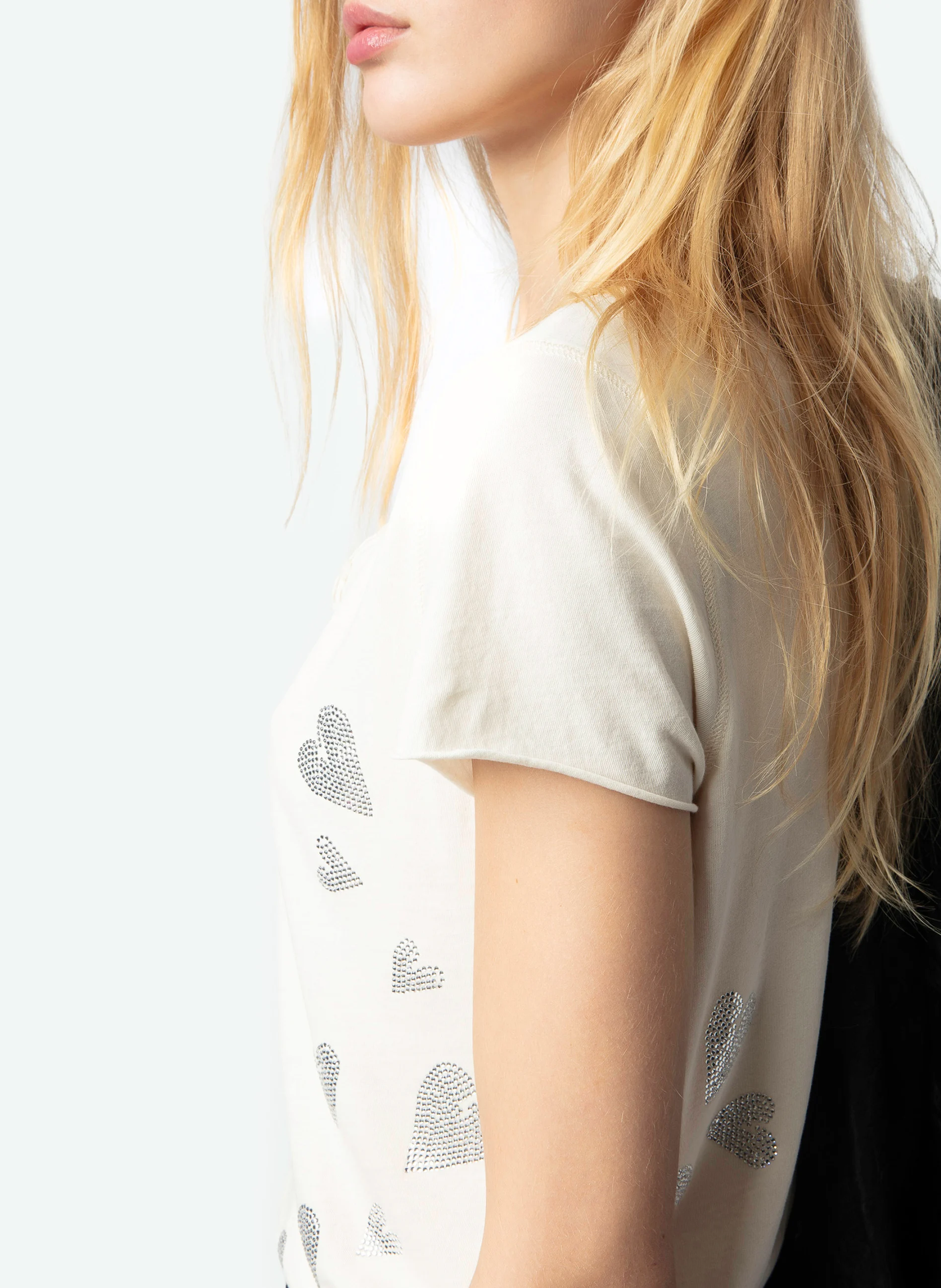 Tee-shirt tunisien brodé en coton | Blanc