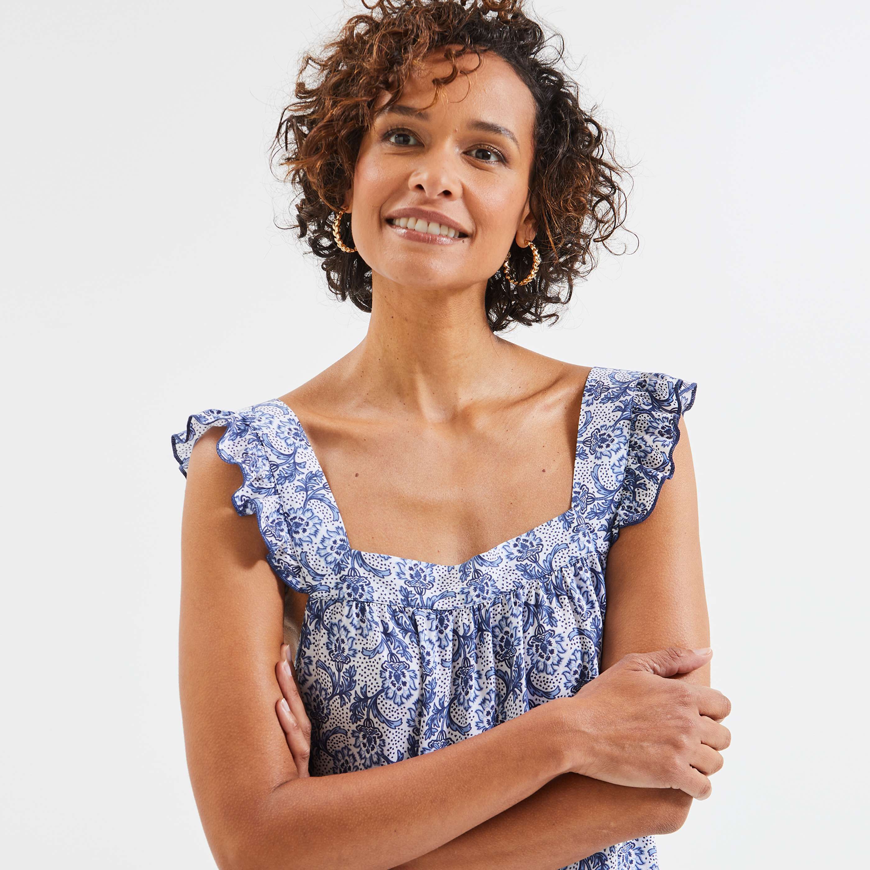 Robe imprimée femme - MARINE