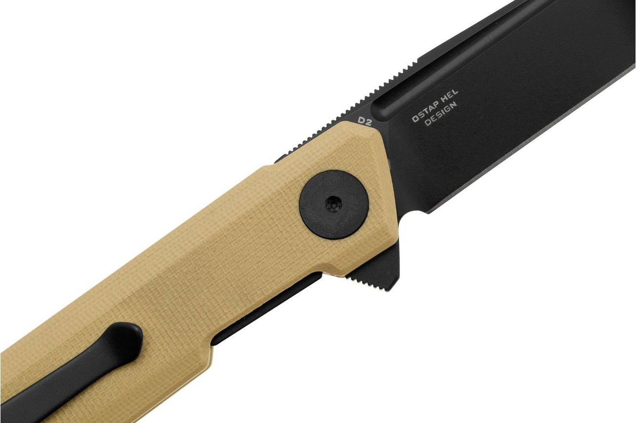 Bestechman Mini Dundee BMK03I Black PVD Khaki G10, zakmes, Ostap Hel Design