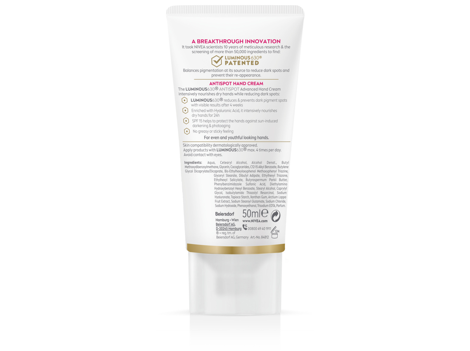 Creme de Mãos Anti-Manchas Cellular Luminous 630 NIVEA 50 ml