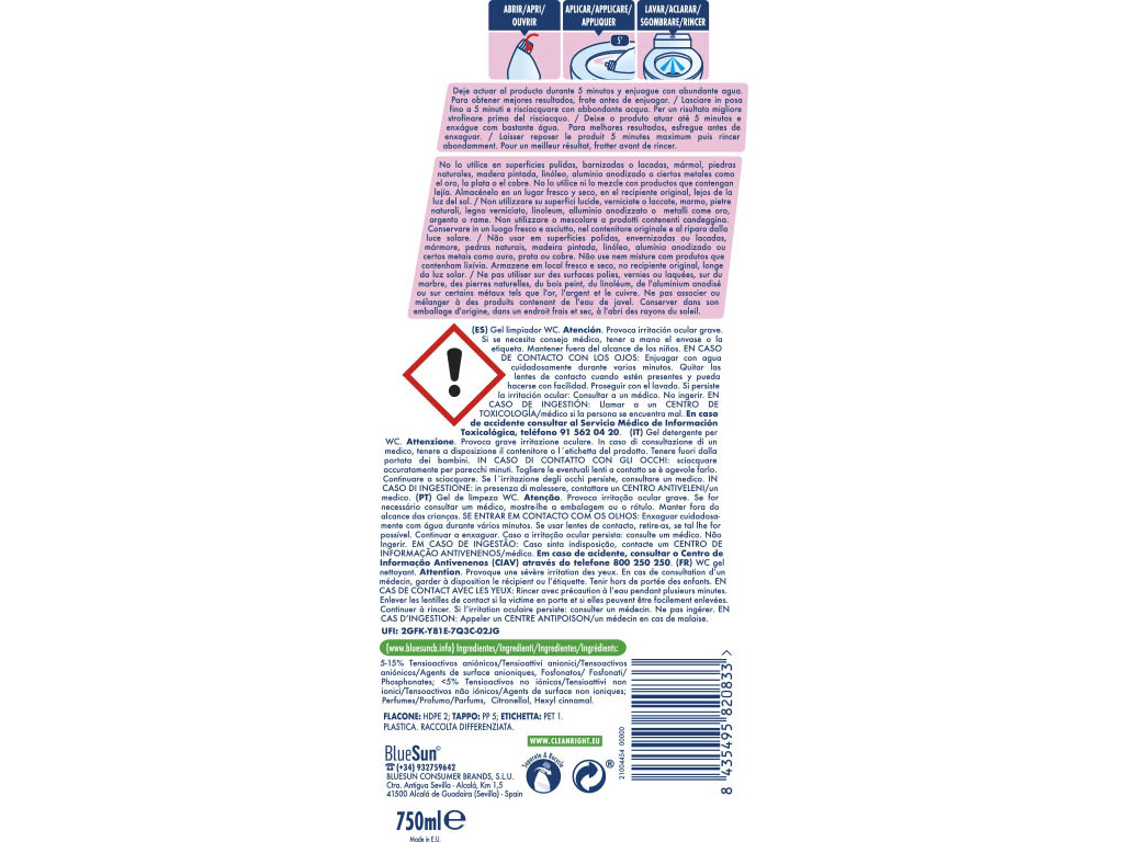 GEL SANITÁRIO AMBIPUR PINK HIBISC & ROSE 750ML