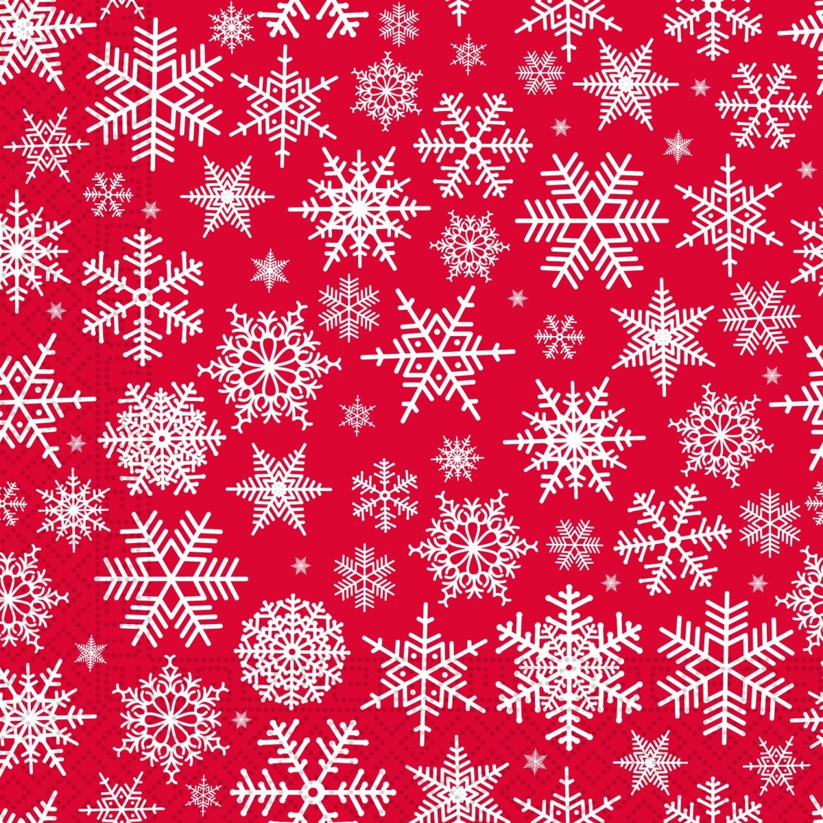 Kerst Servetten Rood Sneeuwvlok 33cm 20st