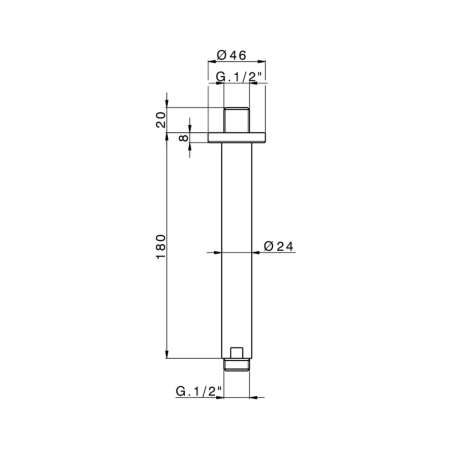 Salenzi Giro plafond arm zwart chroom 18cm