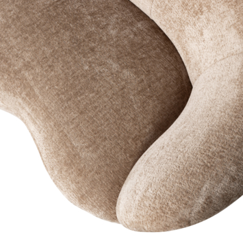 WOOOD fauteuil Stone taupe velvet structuur met leuning rechts