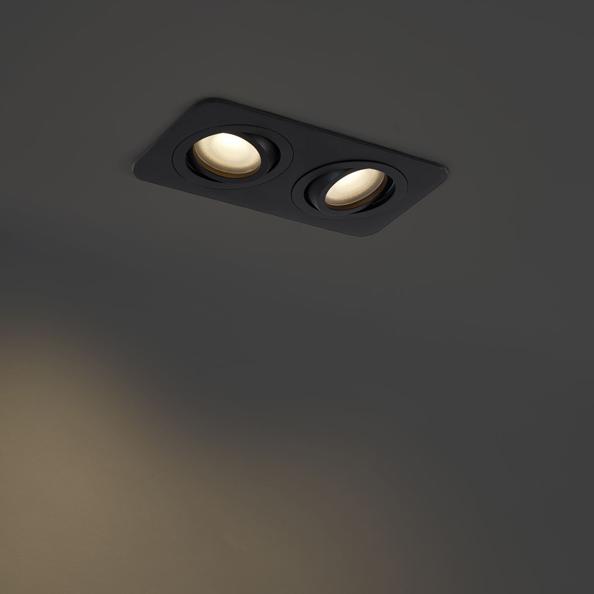 Set van 6 Afgeronde inbouwspot zwart GU10 50mm draai- en kantelbaar IP44 2-lichts - Alberto