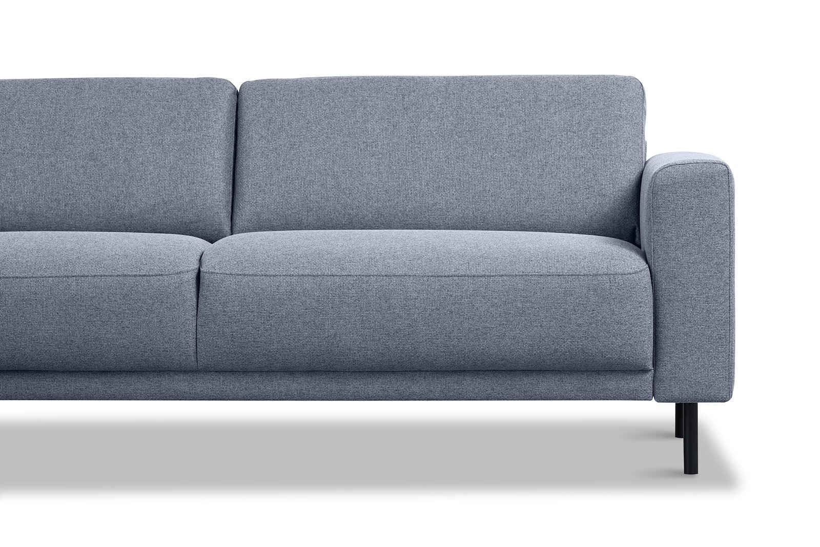 Portland hjørnesofa 23 Tekstil Herby 35 Grey med sorte ben