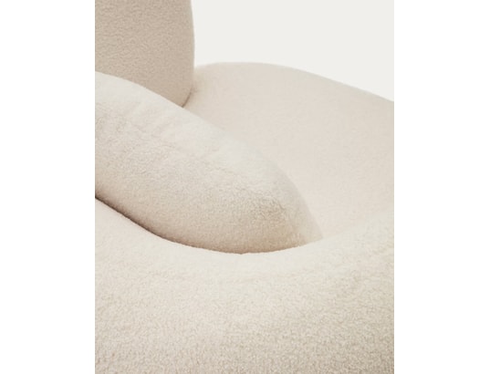 LF - Fauteuil tissu Fauteuil Martina bouclette écru