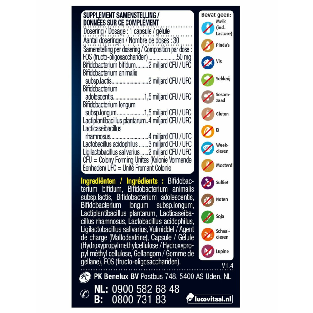 3x Lucovitaal Pre & Probiotica 30 capsules