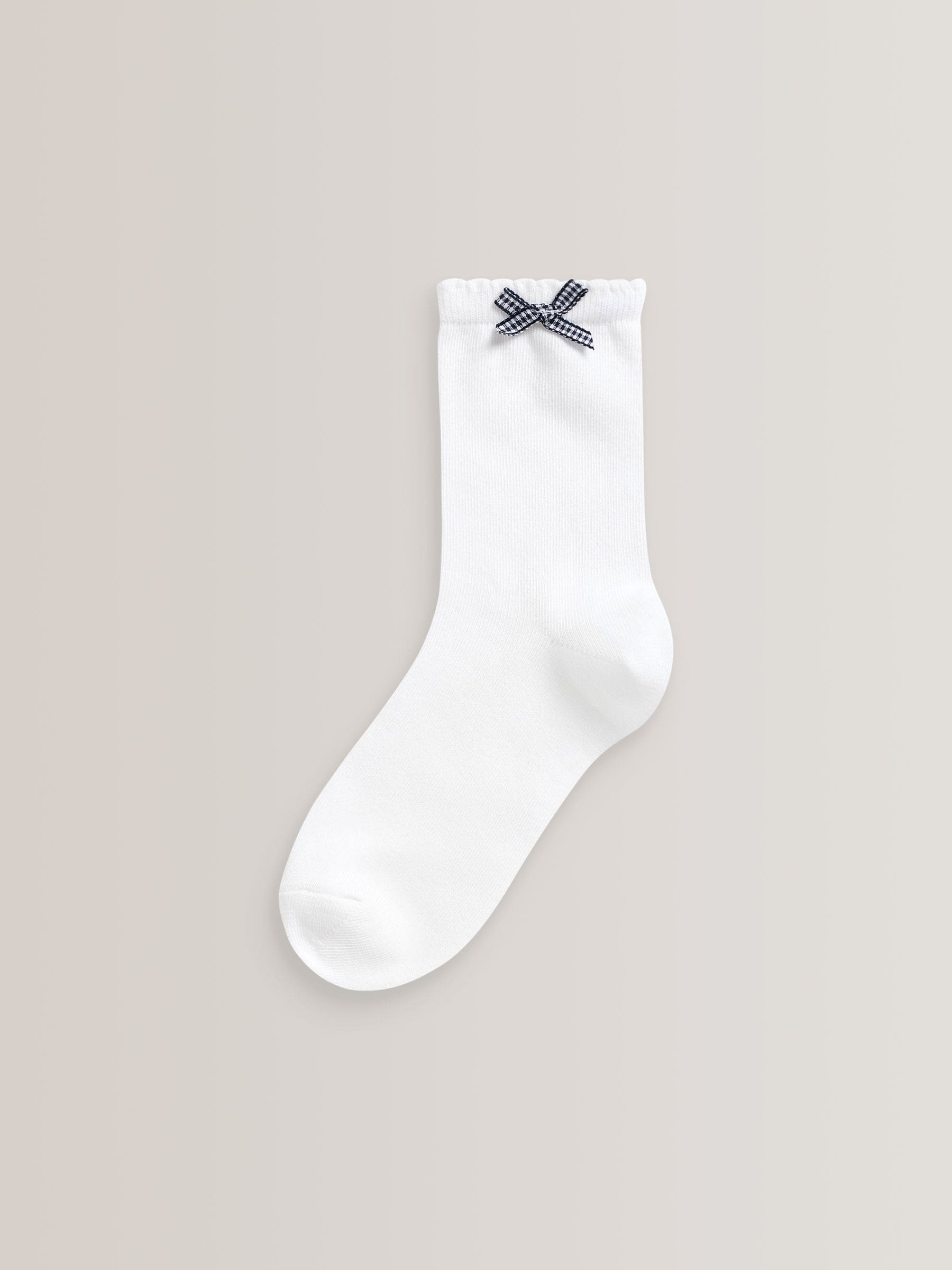 Marineblauw - Verpakking van 5 paar enkelsokken met gingham-ruit en hoog katoengehalte