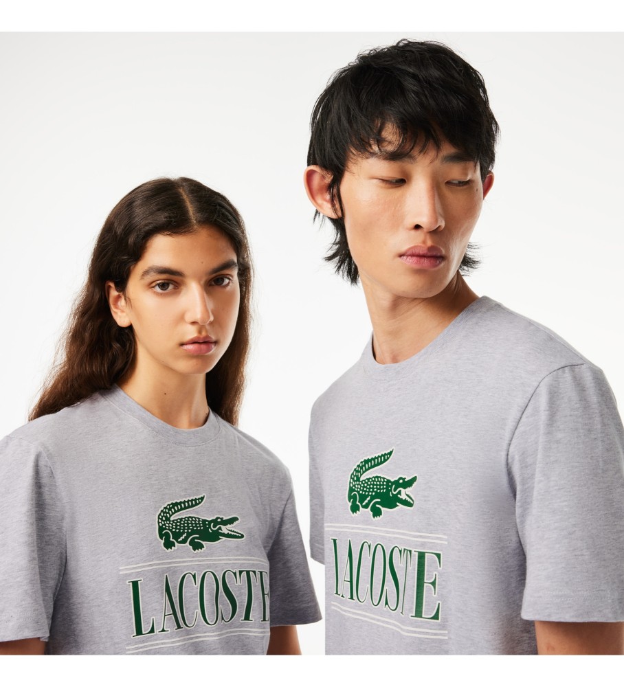 Camiseta Lacoste com logo cinza