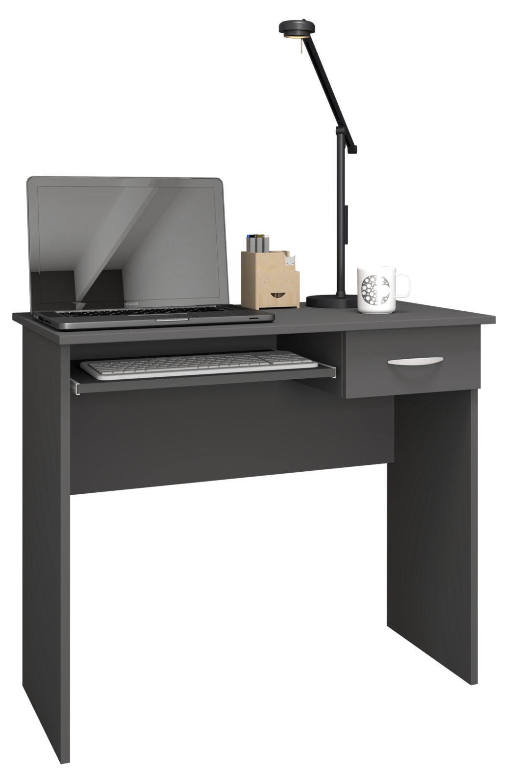 Schreibtisch ARUSA L - anthrazit - mit Tastaturauszug - 85 cm