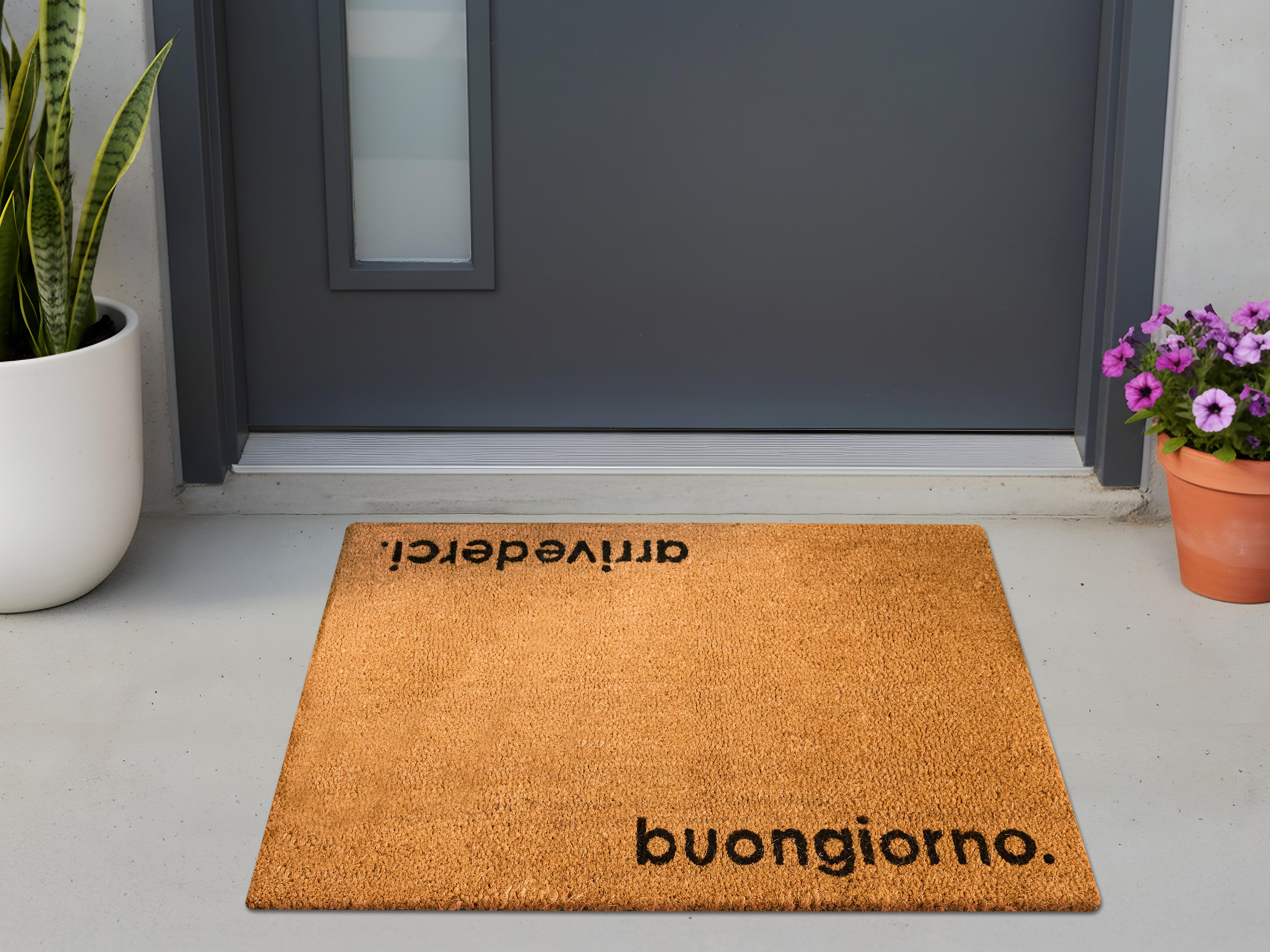 Deurmat LABO Natuurlijk 60 x 90 cm Tekst Kokos