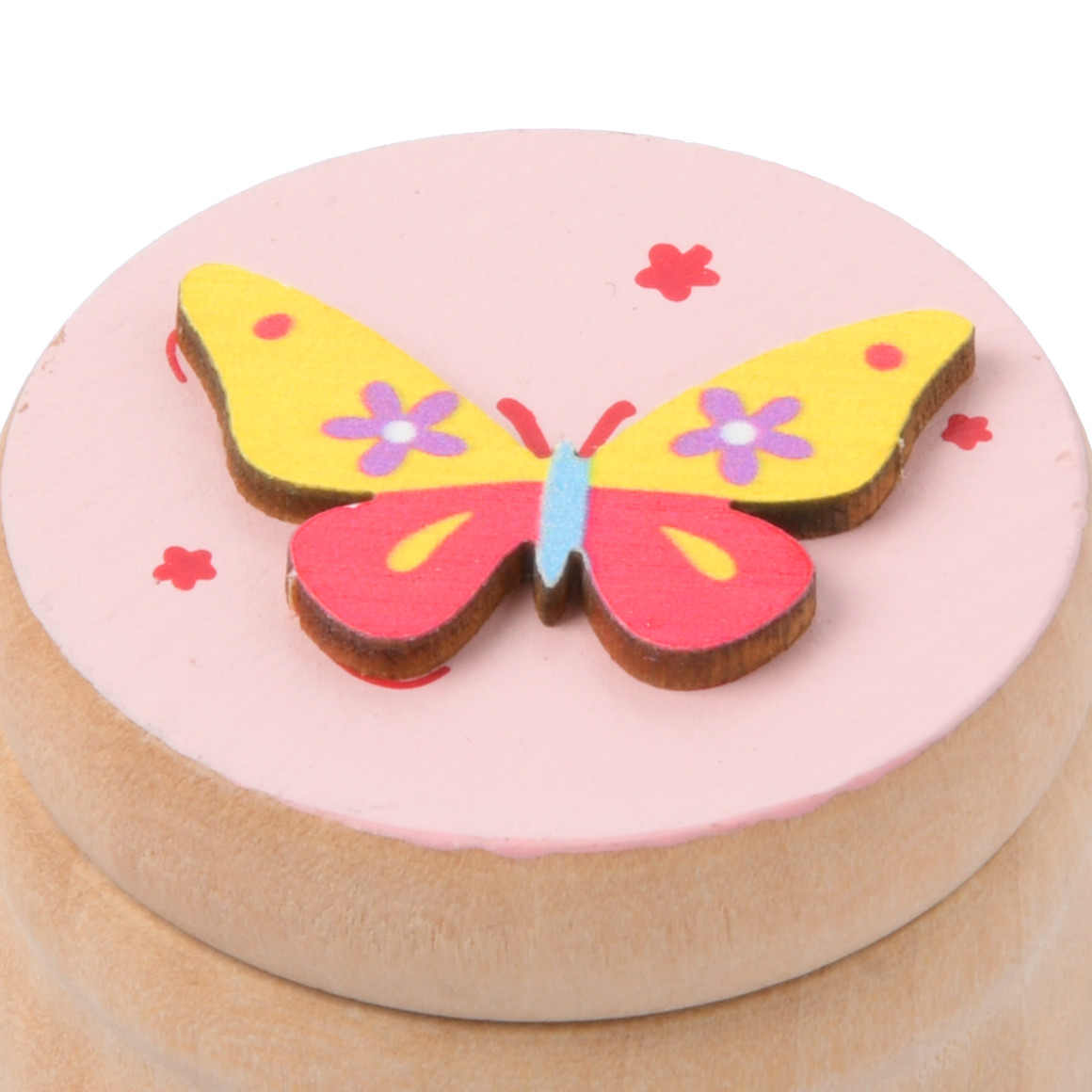 Topolino Milchzahndose Schmetterling aus Holz hellrosa / natur