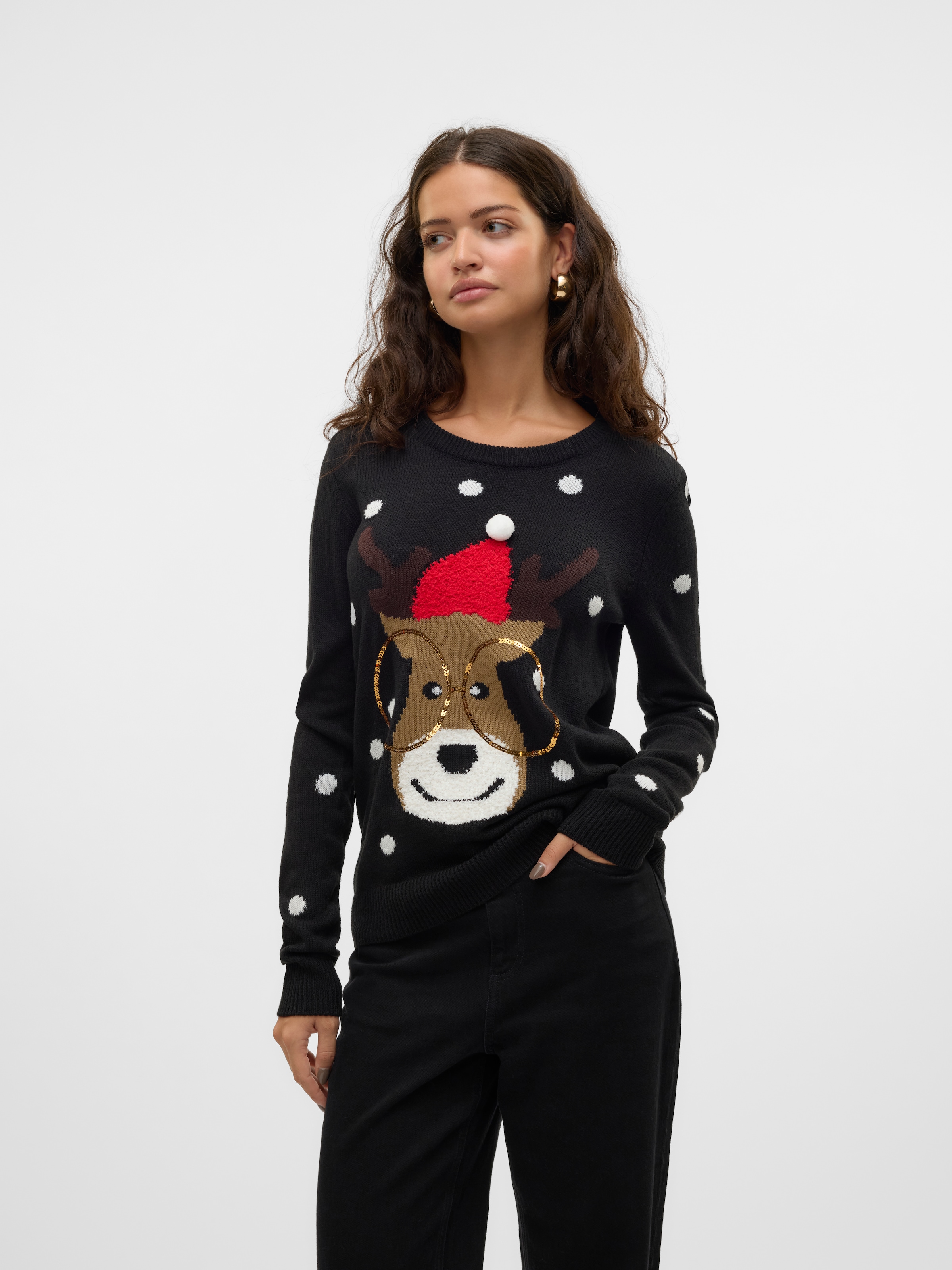 Vero Moda Weihnachtspullover »VMTINSEL LS O-NECK BLOUSE XMAS REP2«