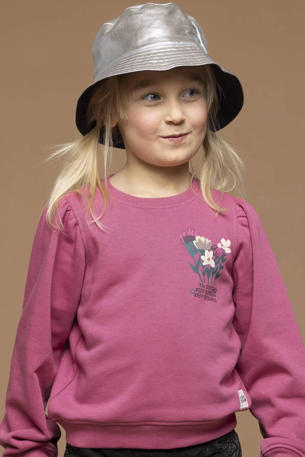 LOOXS sweater met printopdruk donkerroze