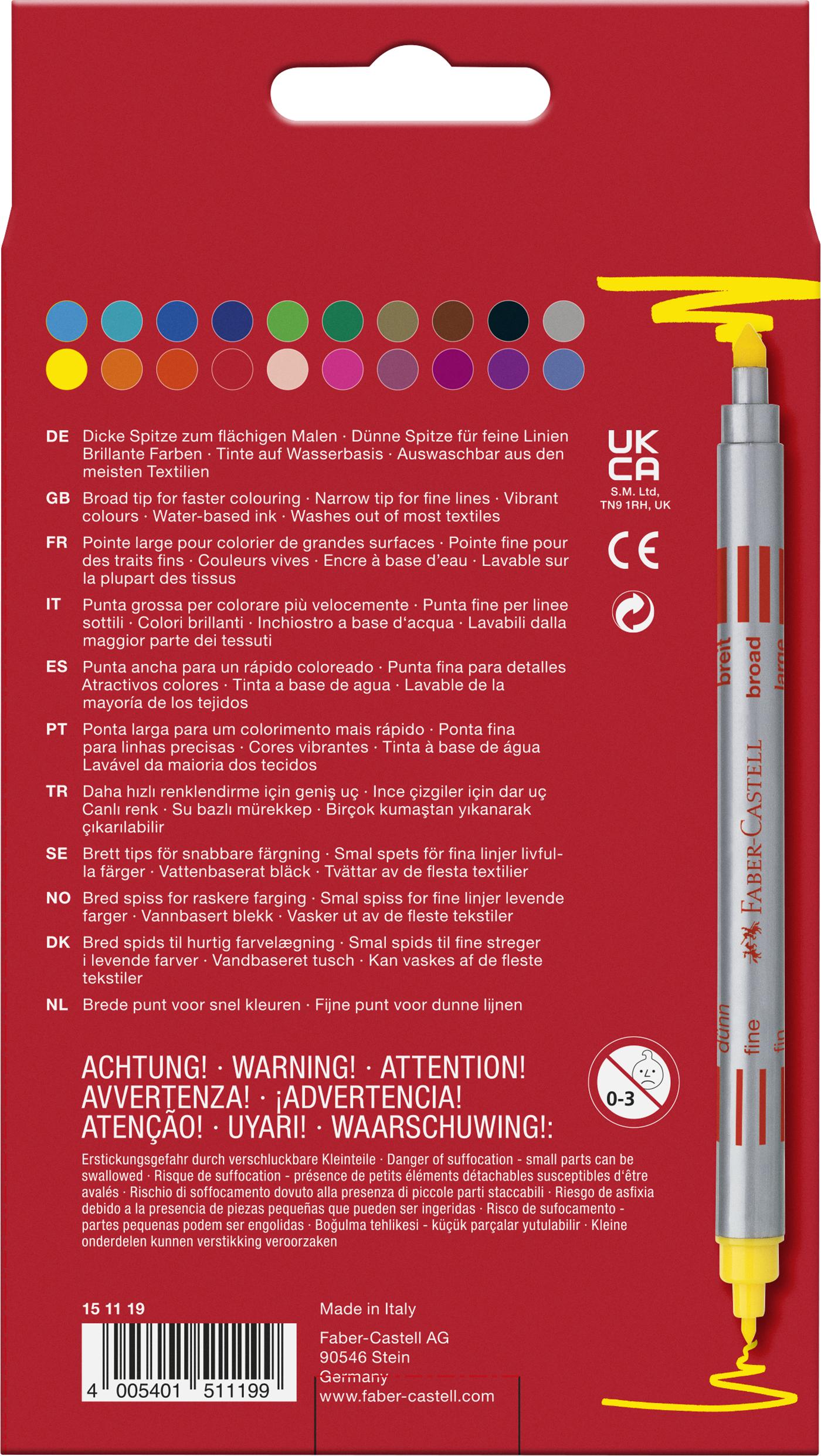 Faber-Castell - Tyk/Tynd tusser, 20 stk (151119)