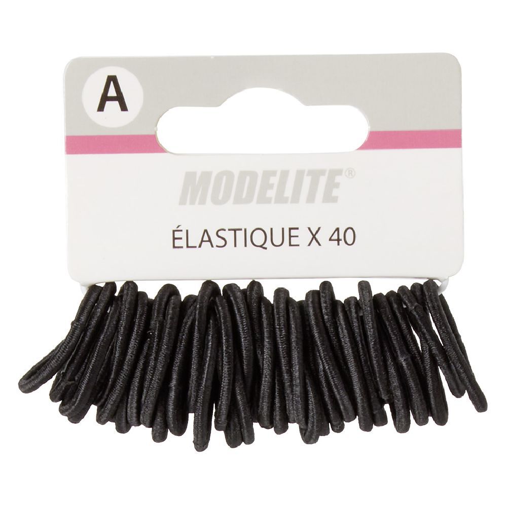 Mini élastique sans métal noir x40