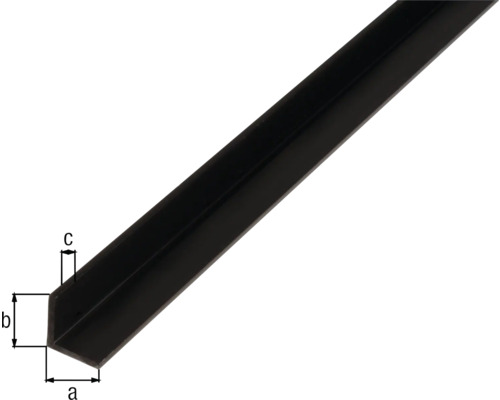 PVC hoekprofiel, zwart, 15x15x1,2 mm, 2,6 m