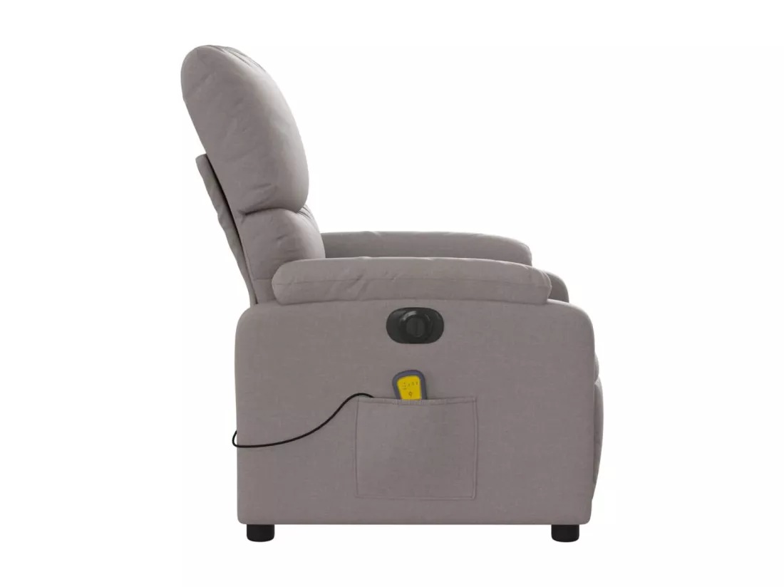 Fauteuil massant inclinable électrique Taupe Tissu