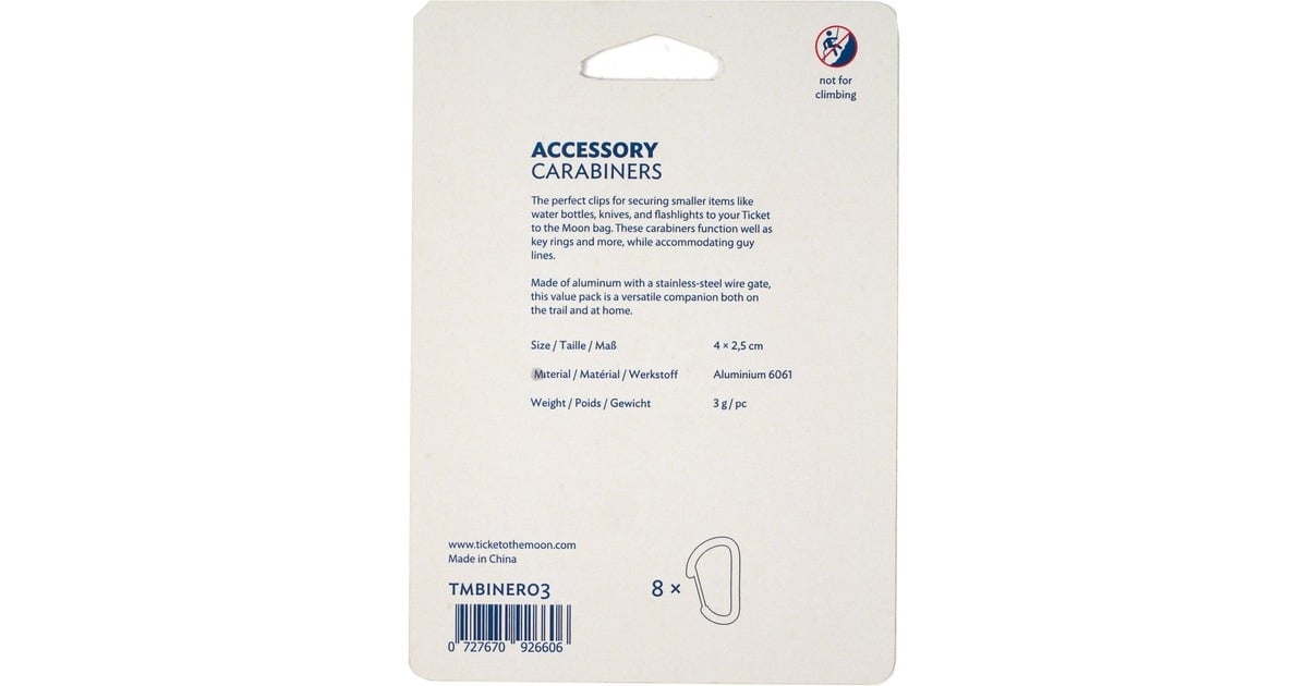 Ticket to the MoonKarabijnhaak 3 kN, 8-Pack bevestiging  (8 stuks)
