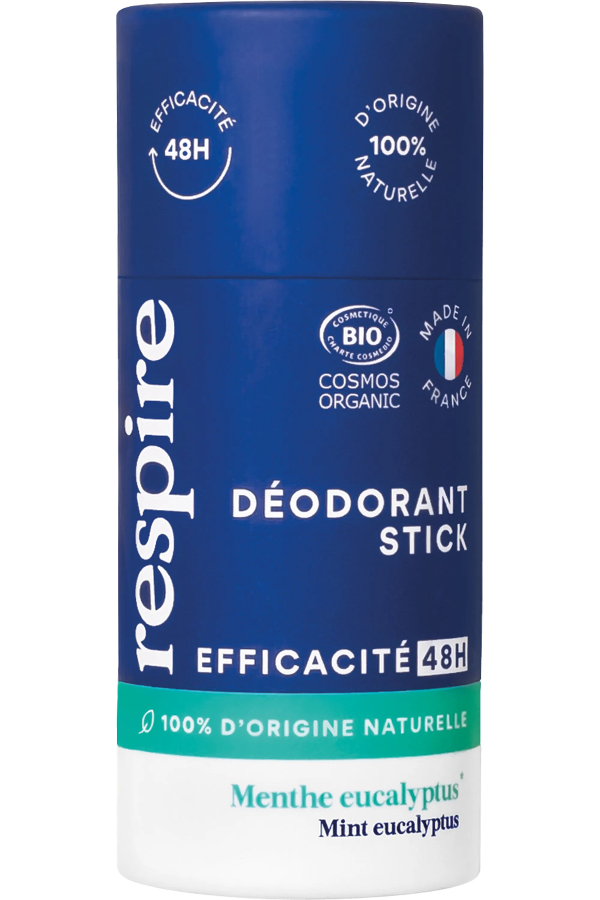Respire Déodorant naturel solide en stick Menthe eucalyptus-50 g