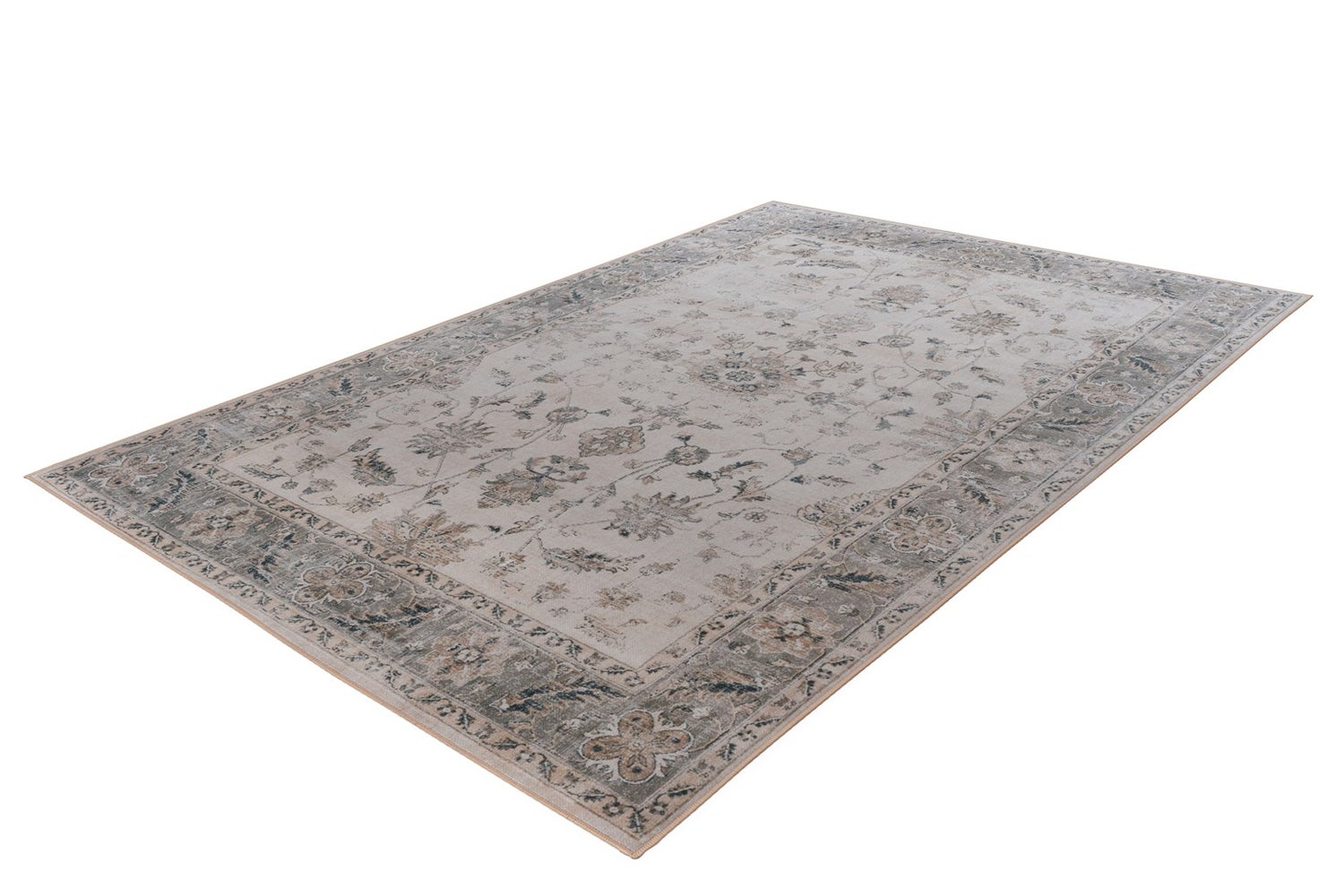 Platgeweven tapijt Serenique Multi / Beige vintage design, used look, oosters 120 x 180 cm