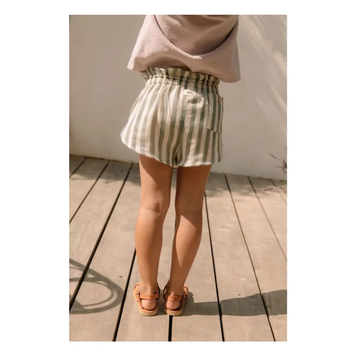 Studio Bohème Short Georgette Rayé | Vert