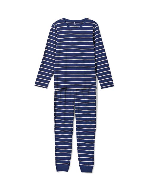 pyjama femme rayé  bleu foncé