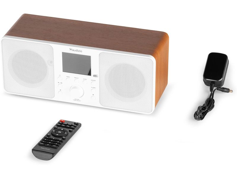 Audizio DAB  Radio Genua Weiss DAB  Radio mit Stereo Lautsprecher und Bluetooth