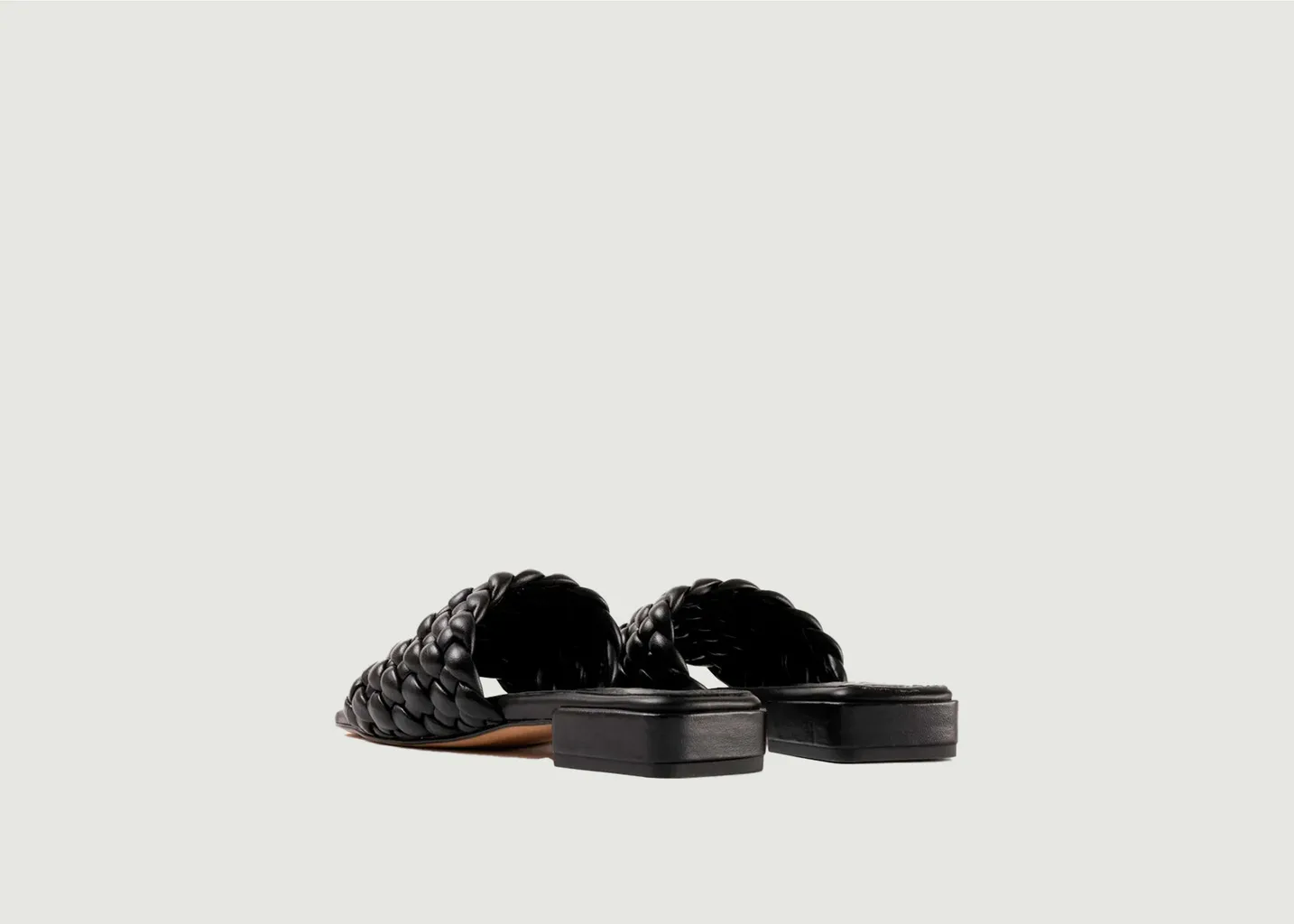 Mules plates en cuir tressé Aster Souliers Martinez