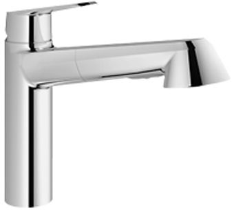 Grohe Eurodisc Cosmopolitan 1-gats keukenkraan m. lage uittrekbare uitloop chroom