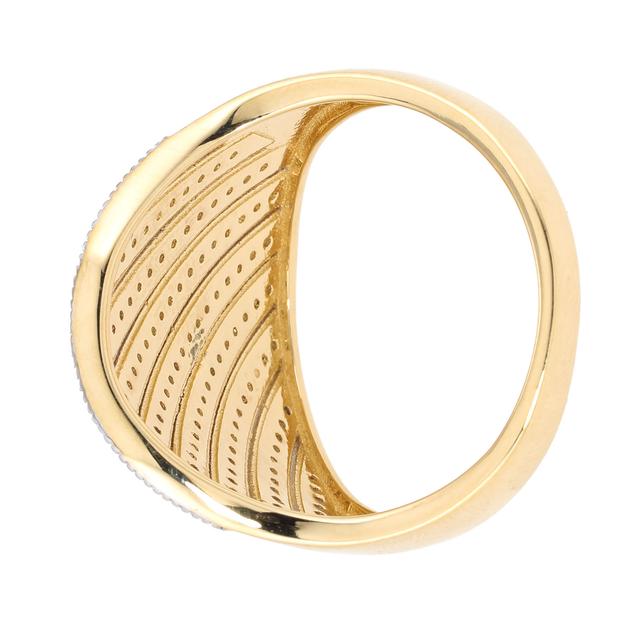 Cocktail-Ring, 109 Ice Diamonds, Silber 925 vergoldet