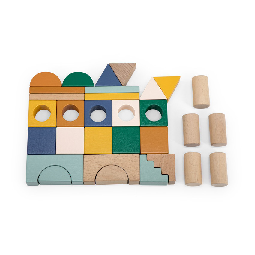 Blocs de construction en bois Ville 31 pièces