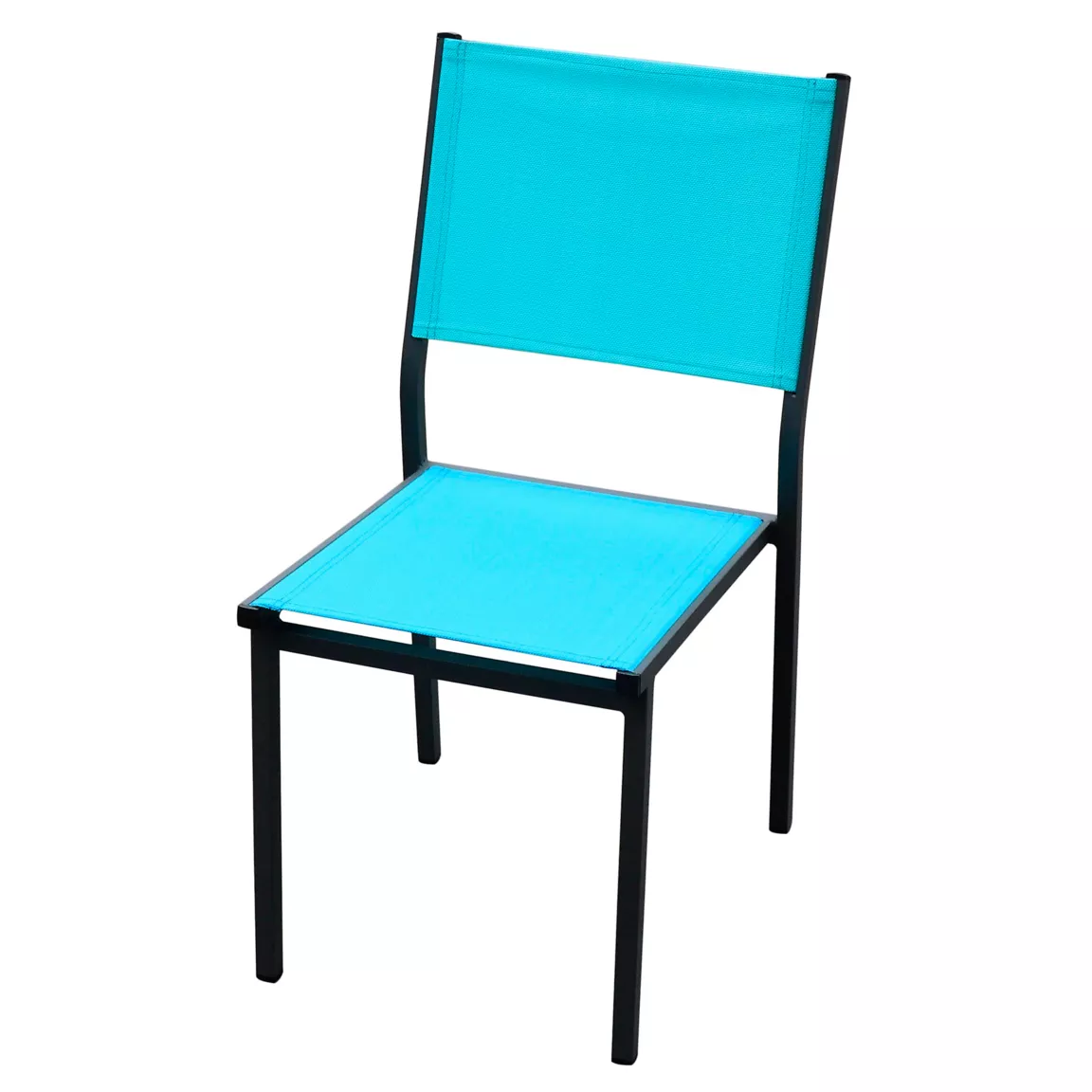 Chaise de jardin aluminium empilable Murano Gris anthracite et bleu