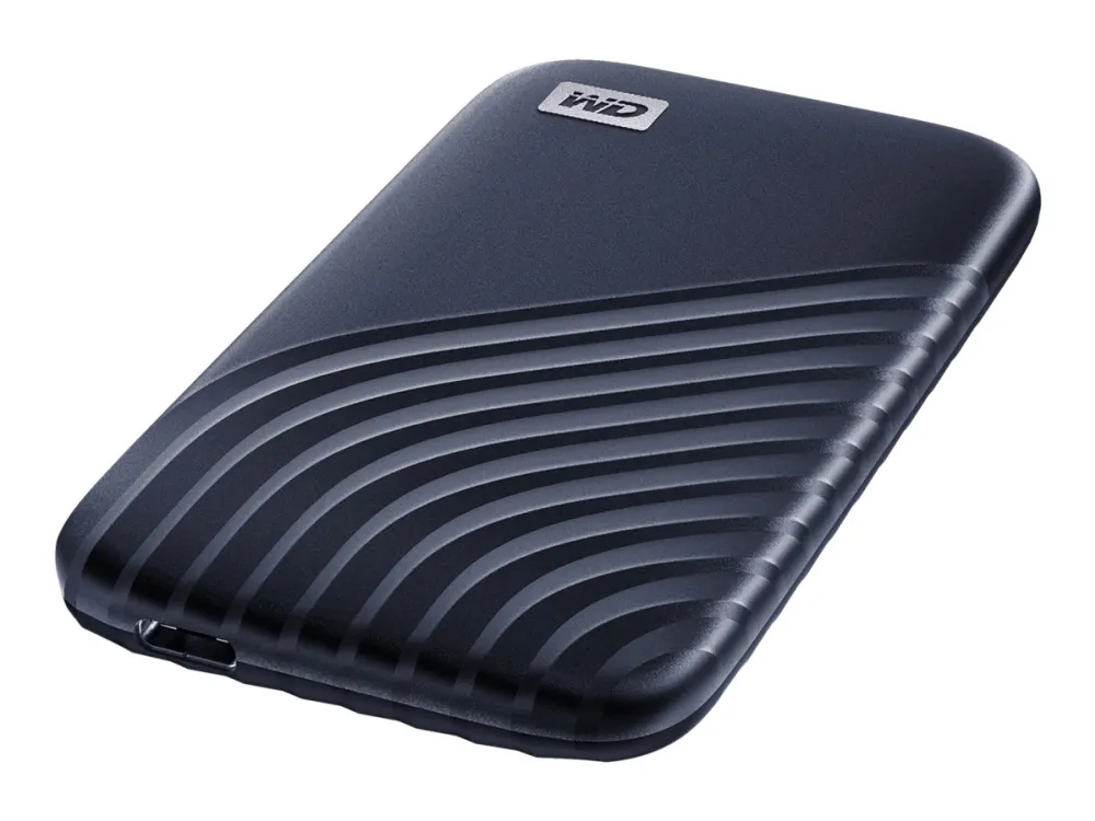 WD My Passport SSD WDBAGF0020BBL - SSD - krypteret - 2 TB - ekstern (bærbar) - USB 3.2 Gen 2 (USB-C stikforbindelse) - 256-bit AES - midnatsblå
