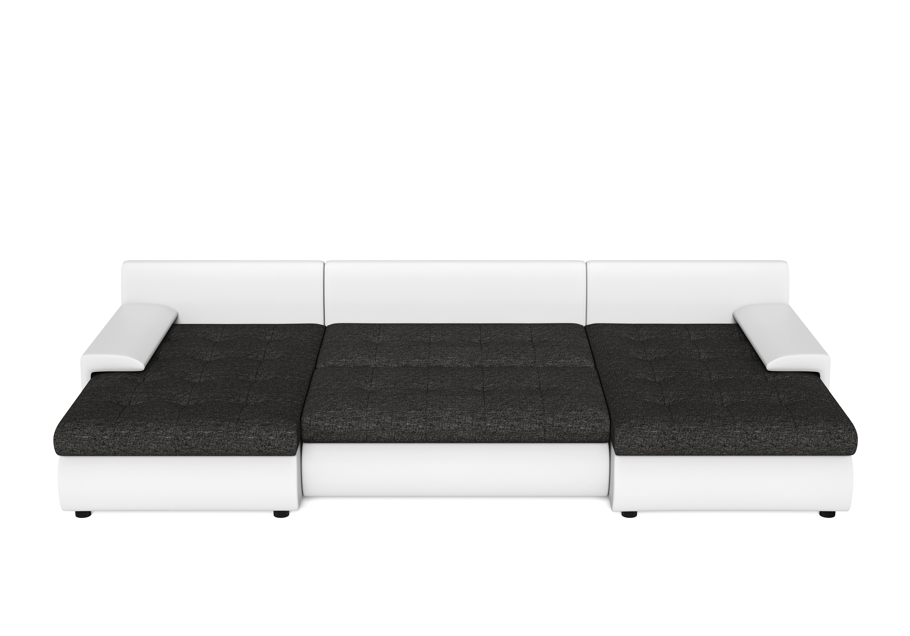 Sofa mit Schlaffunktion CARLOS II U-Form anthrazit/weiss