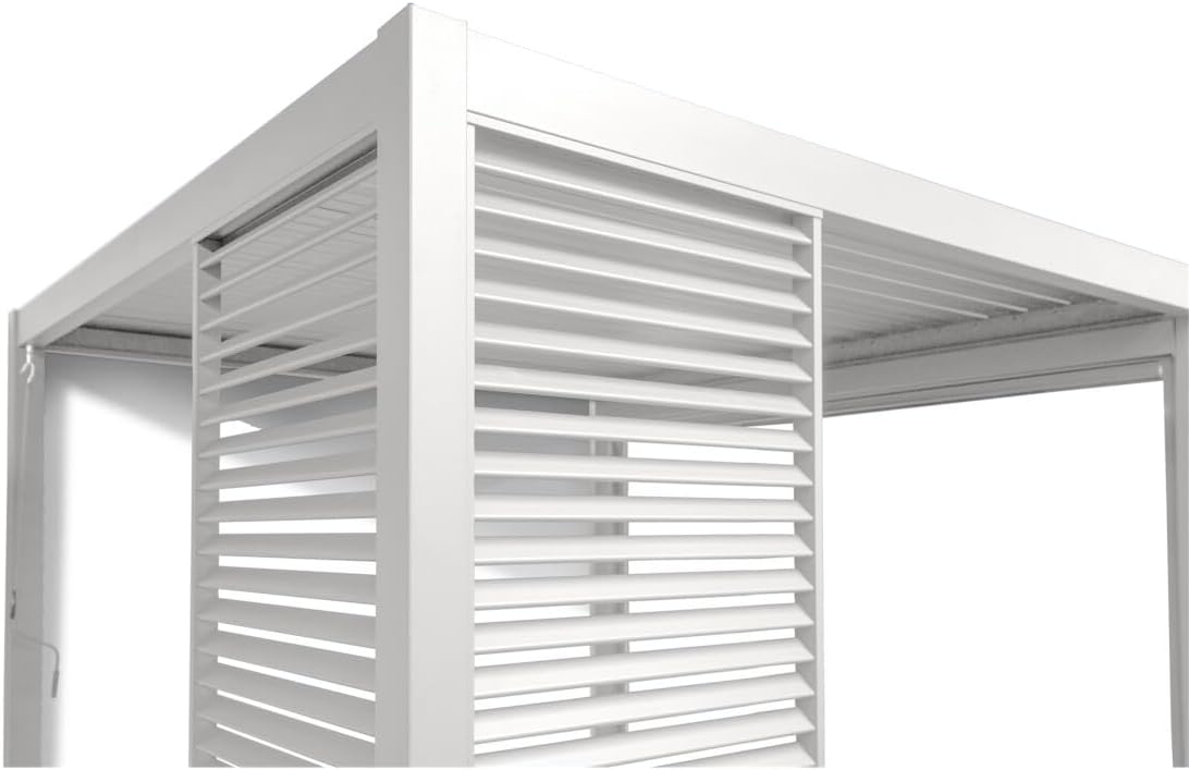 Green Spirit Pergola Seitenwand Mirador für 4m Pergola Classic & Deluxe - Weiß, 123x236 cm, Windschutz, Sonnenschutz, Sichtschutz Paneel