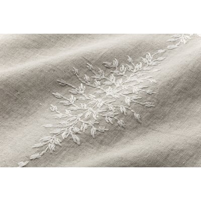 Tischdecke Leinen Blätterranke, Natur, 180 × 180 cm