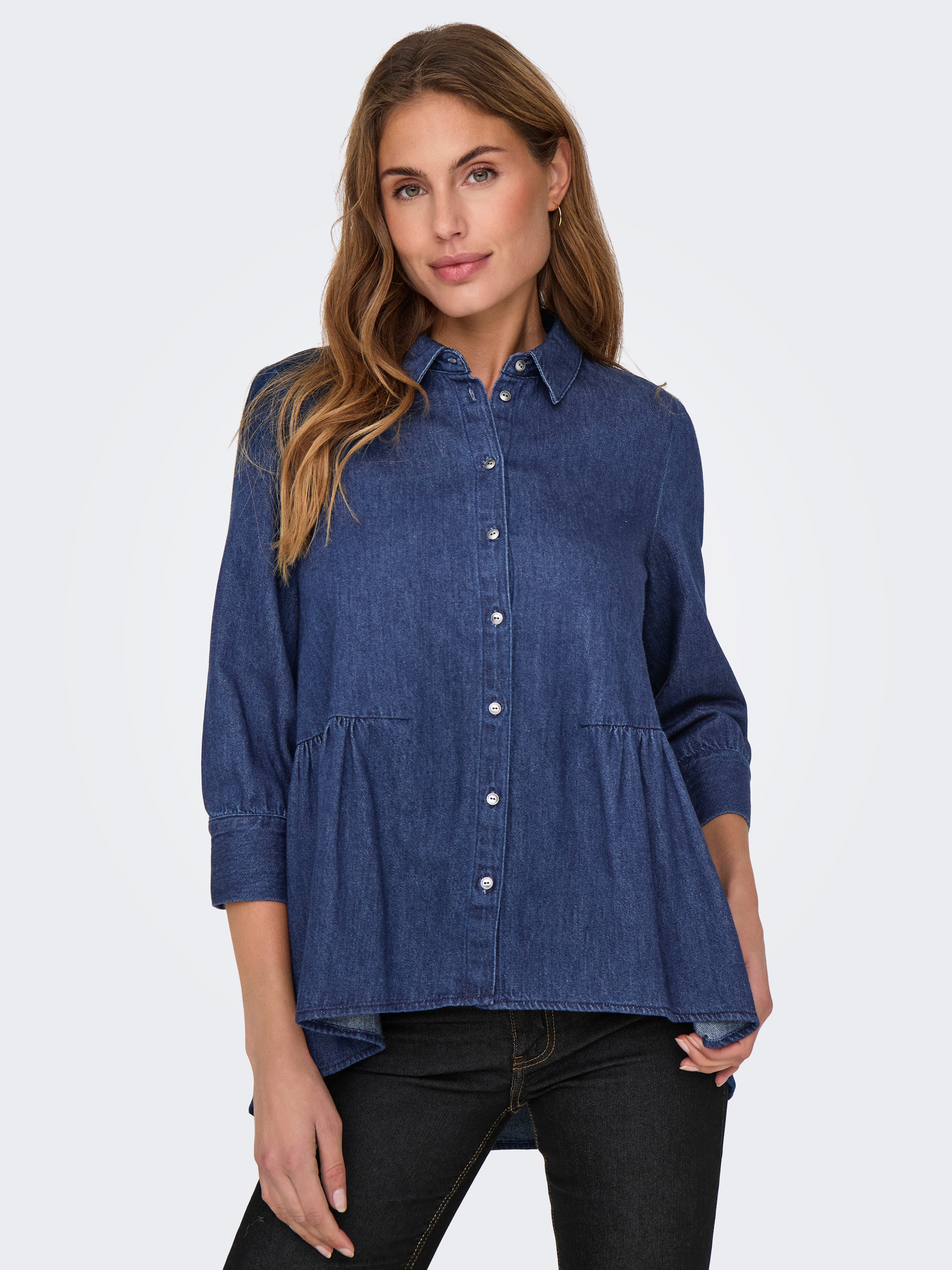 ONLMARY Jeanshemd Dark Blue Denim
