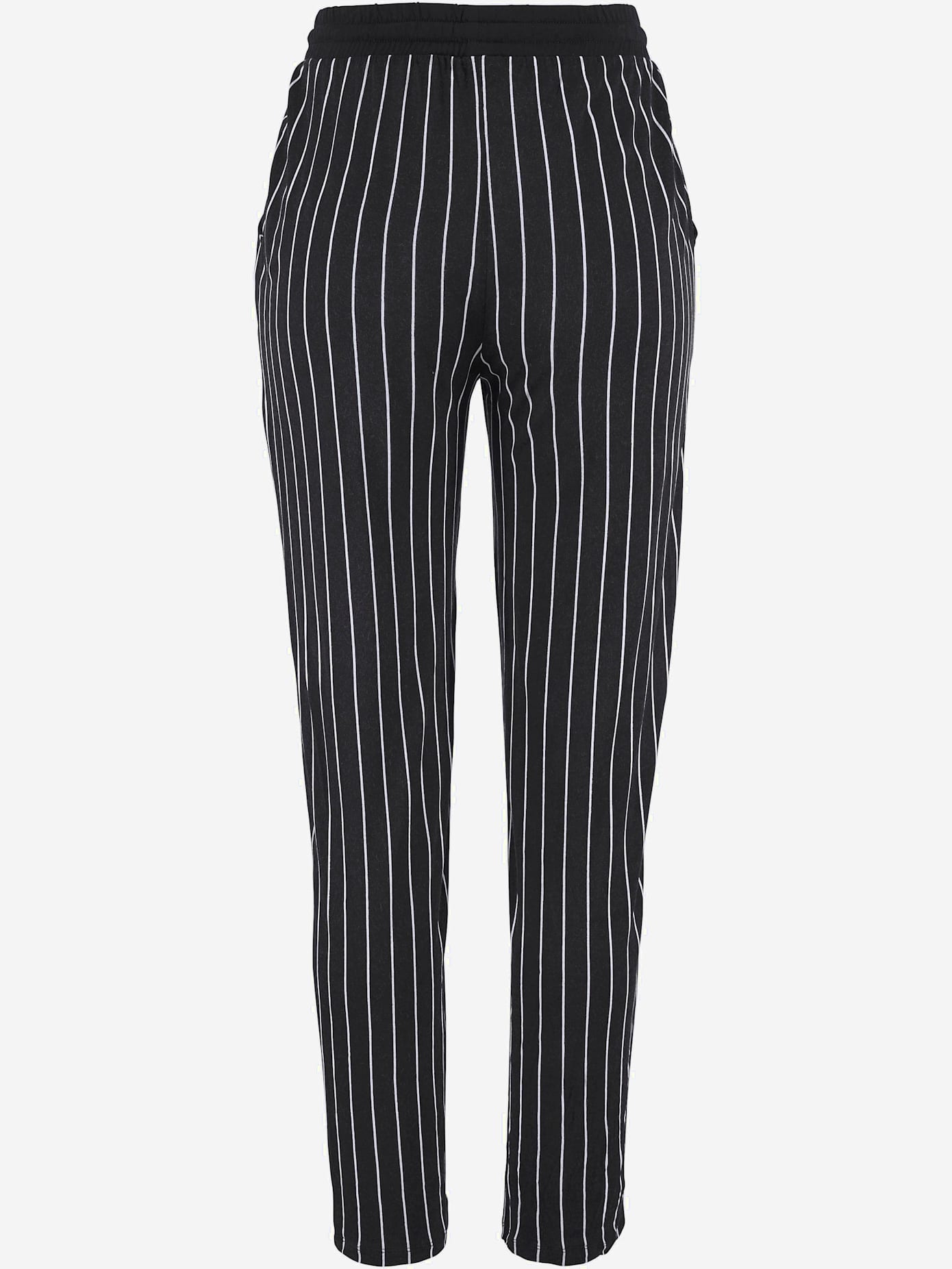 Pantalon de plage pantalon en tissu avec rayures en noir et blanc