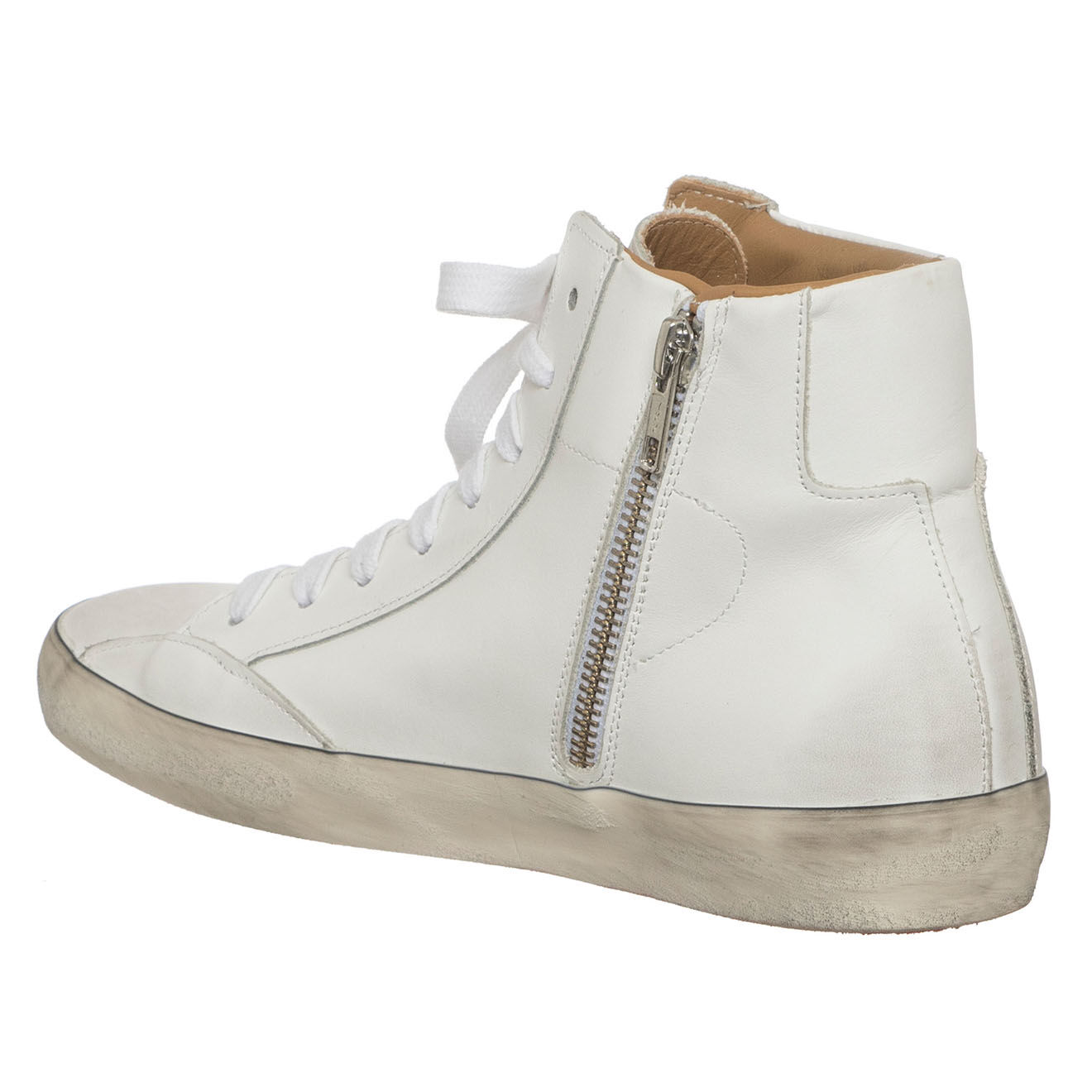 Loretta Pettinari Sneakers en Cuir Valena blanches - Talon 2.5 cm