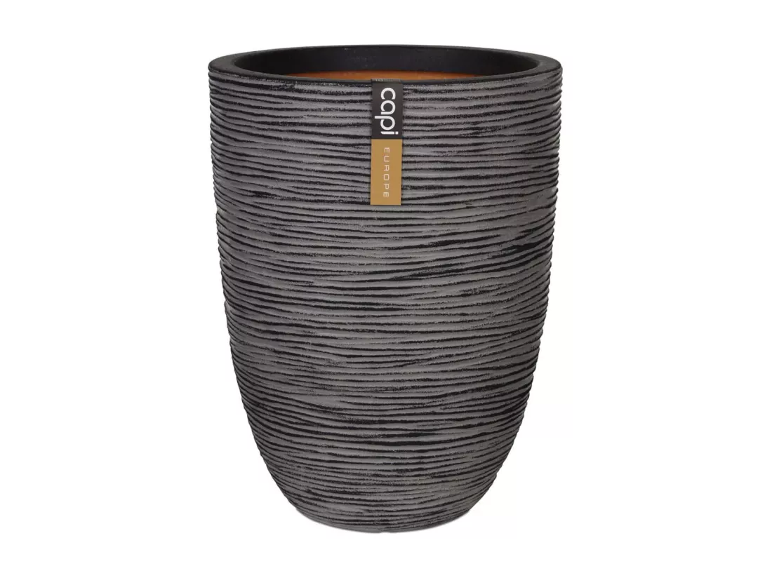 Pot à fleurs Rib Élégant Bas 36x47 cm Anthracite KOFZ782